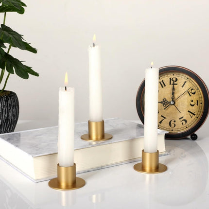 4PCS Retro Metal Candle Holder Set Rustproof for Home Wedding Christmas Tabletop