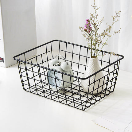 2pcs Wire Storage Basket Durable Metal Kitchen Cabinet Pantry Office Organiser