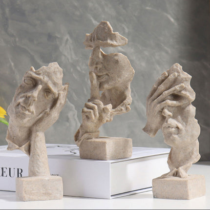 Resin Sculpture 3pcs Modern Office Desktop Art Decor Ornament Home Decoration