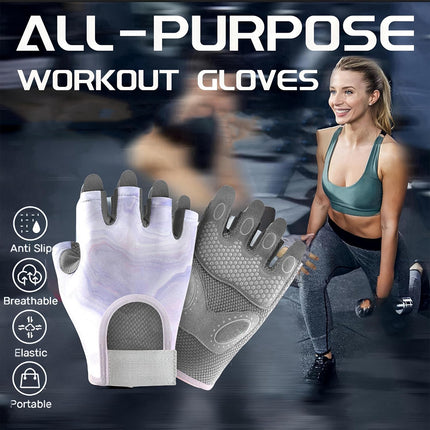 Non-Slip Wear-Resistant Breathable Fingerless Sports Gloves Cycling Gym Workout