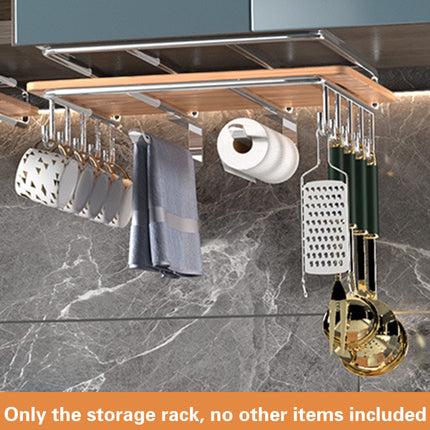 Cabinet Hanging Storage Rack Stainless Steel Silver Kitchen Organiser