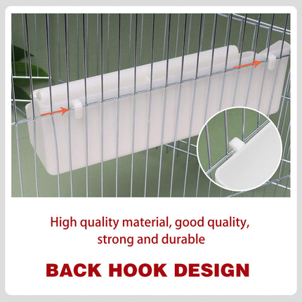 2pcs Plastic Parrot Feeder Bird Cage Feeding Food Container Bird Hanging Bowl