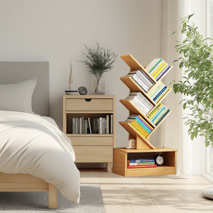 8 Shelf Tree Display Bookshelf Book Storage Rack Modern Bookcase for Home Office