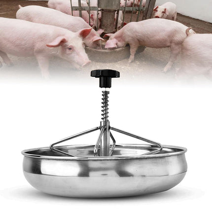 Piglet Feeding Trough Stainless Steel Round Basin Feeder Bowl for Farm Livestock