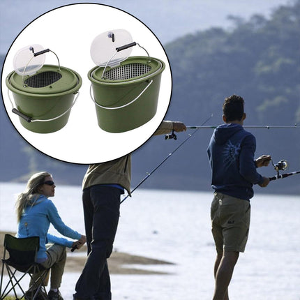 Portable Double Live Fish Bucket Breathable Fish Storage Container for Fishing
