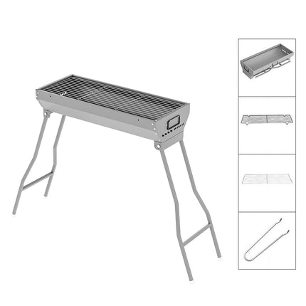 Large Outdoor Folding Barbecue Grill Portable BBQ Grilling Rack Cooking Stand