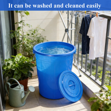 Large Round Plastic Utility Bucket with Lid Heavy Duty Garden Cleaning