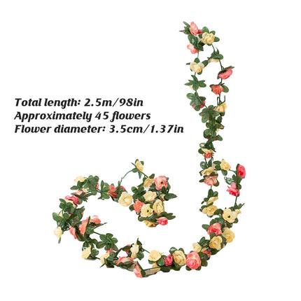 6PCS Artificial Flower Vine Wall Hanging Decoration Home Yard Durable Faux Plant