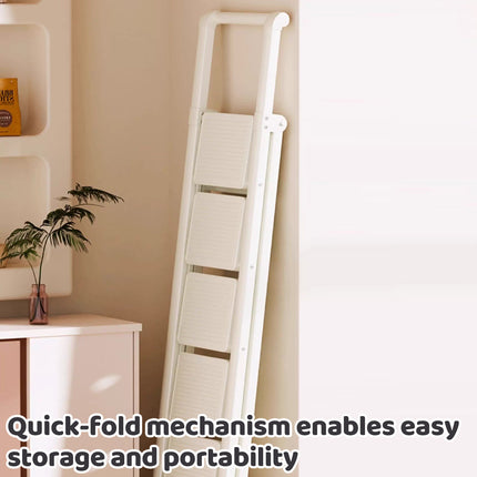 Folding 5 Step Ladder 154cm Carbon Steel 20cm Wide Pedals for Home Garage Use