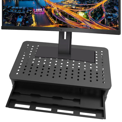 Monitor Stand Riser Aluminium 3 Level Laptop Desk Organiser Non Slip Black