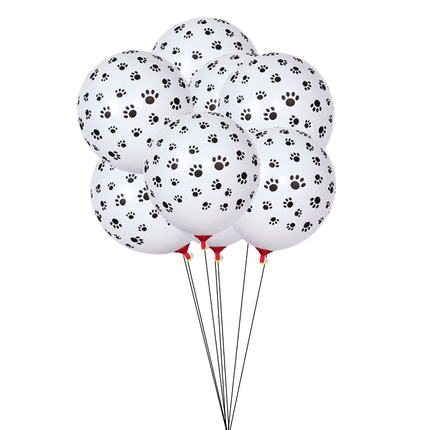 12pcs Cow Print or Paw Print Balloons White Latex Party Decorations 12 Inch