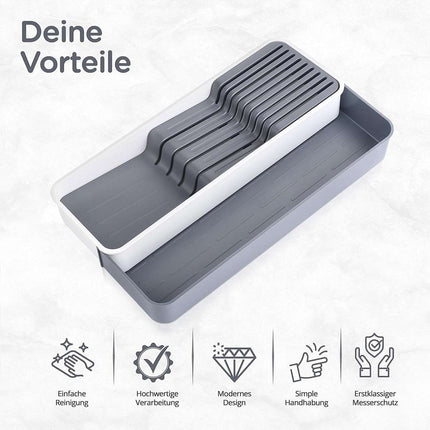 Drawer Dividers Kitchen Knife Organizer Storage Rack Holder Tray Utensil Insert