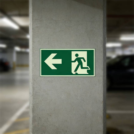 Glow in the Dark Exit Sign Stickers 10 Pack 30x15cm
