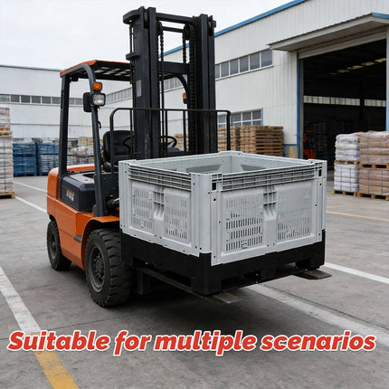 Foldable HDPE Logistics Storage Crate Stackable Forklift Pallet Box