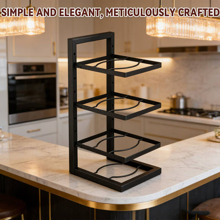 4 Tier Kitchen Cookware Storage Rack Pot Pan Organiser Countertop Cabinet Shelf