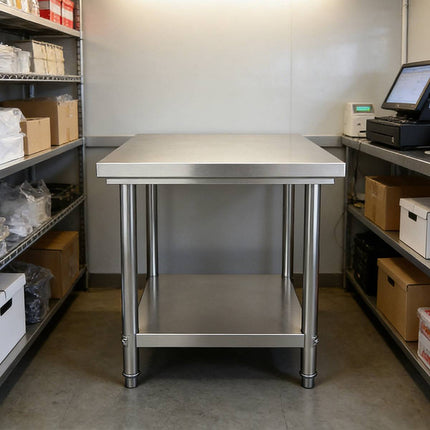 Stainless Steel Work Table 60x60x80cm 2 Tier