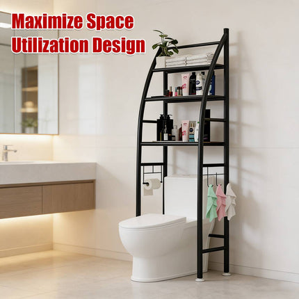 Over Toilet 4 Tier Bathroom Storage Rack White or Black