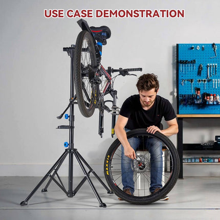 Steel Foldable Bike Repair Stand Blue or Red Accents
