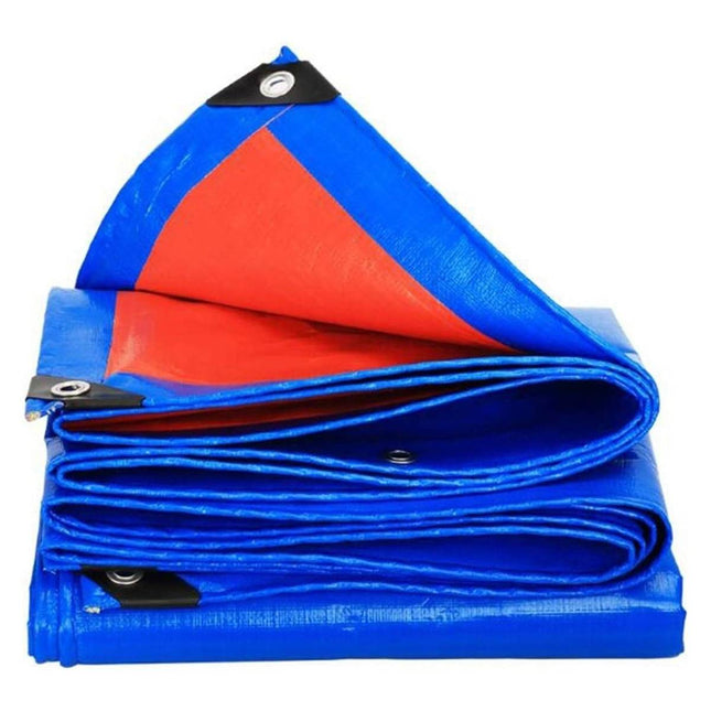 Blue Orange Waterproof Poly Tarp Cover 5x5m