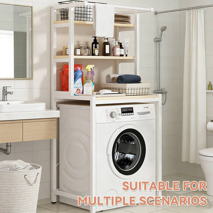 Over Washing Machine 3 Tier Storage Rack White or Black