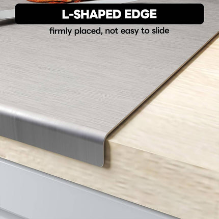 Stainless Steel Pastry Board Dough Kneading Rolling Cutting Pad Counter Hook