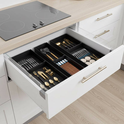 Under Cabinet Drawer Organizer Bin Silverware Utensil Holder Storage Container
