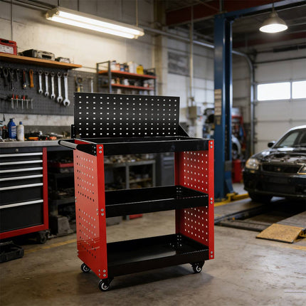 Heavy Duty 3 Tier Tool Cart with Wheels Rolling Work Bench Mechanic Repair Shop