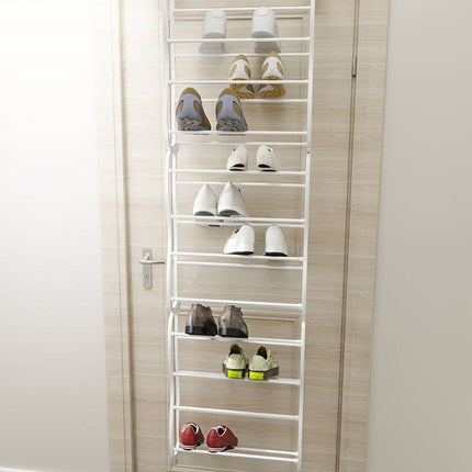 Over Door 12 Tier Shoe Rack White 181cm Tall