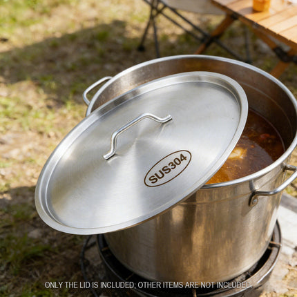 304 Stainless Steel Pot Lid Universal Round Soup Bucket Cover with Handle