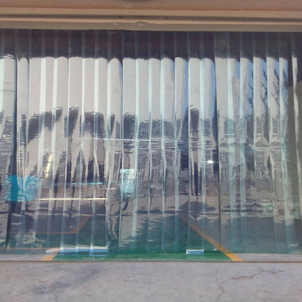 Clear PVC Strip Door Curtain 2 Pack 200cm Thermal Dust Barrier