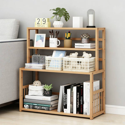 Bamboo Desktop Bookshelf Organiser 60x23x66cm