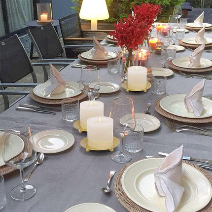 4pcs Iron Plate Candle Holder Aroma Base Tray for Decorative Candle Stand Set