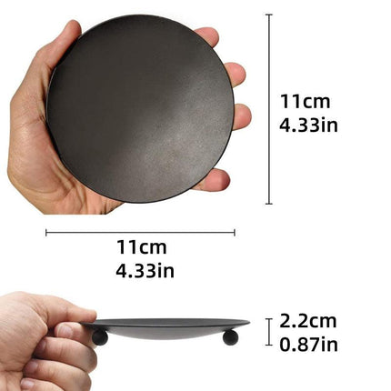 4pcs Iron Plate Candle Holder Aroma Base Tray for Decorative Candle Stand Set