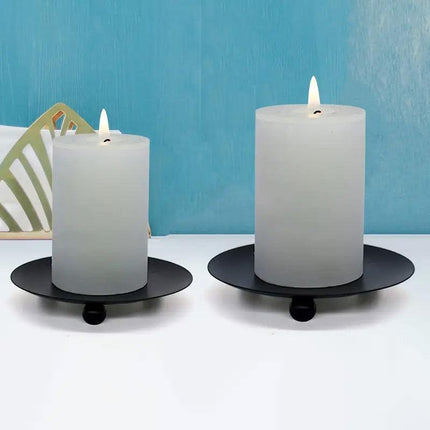 4pcs Iron Plate Candle Holder Aroma Base Tray for Decorative Candle Stand Set