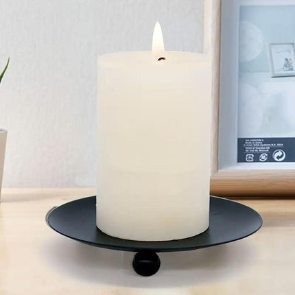4pcs Iron Plate Candle Holder Aroma Base Tray for Decorative Candle Stand Set