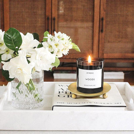 4pcs Iron Plate Candle Holder Aroma Base Tray for Decorative Candle Stand Set