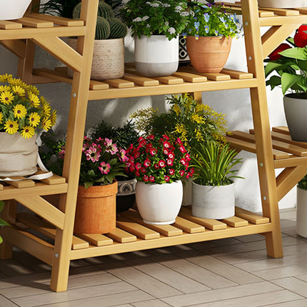 Modern Bamboo Multi Layer Plant Stand Indoor Flower Pot Shelf for Balcony and Living Room