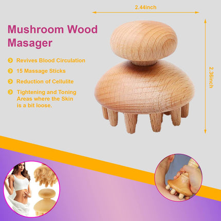 6PCS Wooden Massage Tool Set for Relaxation and Body Care