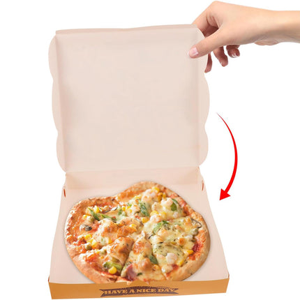 50 Pcs 6/7-Inch Pizza Takeaway Boxes Food Grade Leakproof Greaseproof