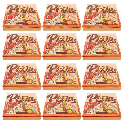 40 Pcs 8/9-Inch Pizza Takeaway Boxes Food Grade Leakproof Greaseproof