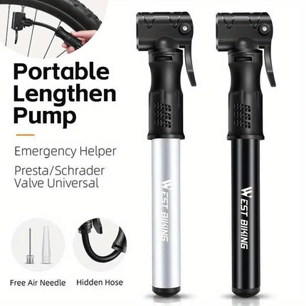 Portable Bicycle Pump Mini Inflatable Tube Pump Tire Inflator for Bike Cycling