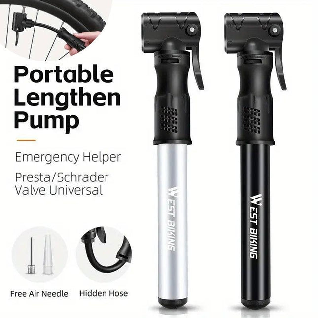 Portable Bicycle Pump Mini Inflatable Tube Pump Tire Inflator for Bike Cycling