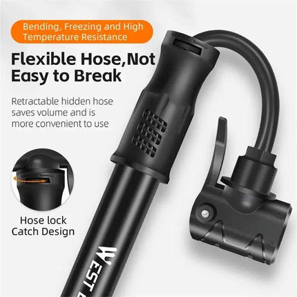 Portable Bicycle Pump Mini Inflatable Tube Pump Tire Inflator for Bike Cycling