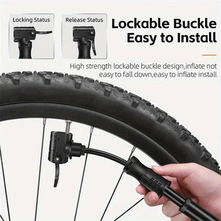 Portable Bicycle Pump Mini Inflatable Tube Pump Tire Inflator for Bike Cycling