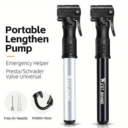 Portable Bicycle Pump Mini Inflatable Tube Pump Tire Inflator for Bike Cycling