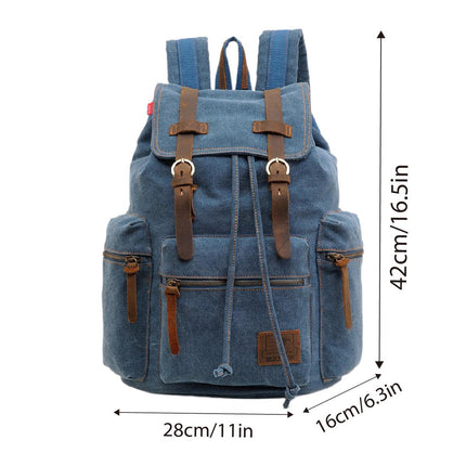 Stylish Blue Canvas Shoulder Bag Mens Travel Crossbody Messenger Tote Bag