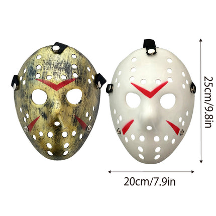 2pcs Horror Hockey Style Mask Halloween Costume Party Scary Face Cover