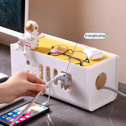 Power Strip Storage Box Plastic Wire Organizer Holder Charger Socket Management
