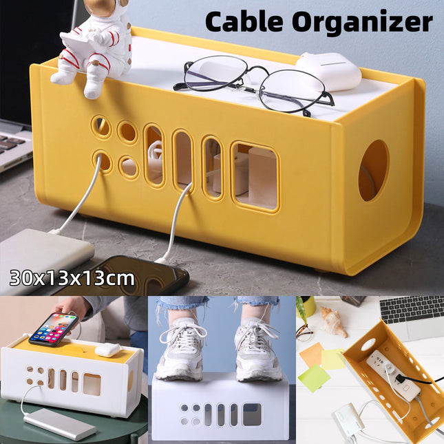 Power Strip Storage Box Plastic Wire Organizer Holder Charger Socket Management