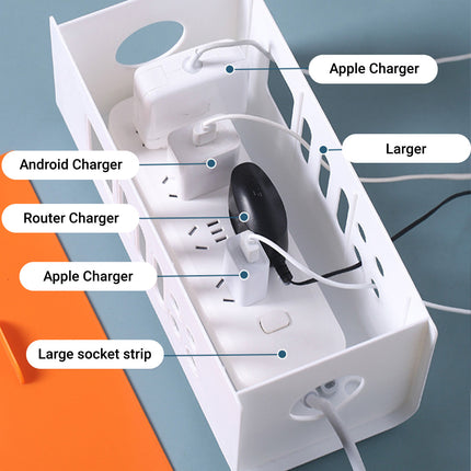 Power Strip Storage Box Plastic Wire Organizer Holder Charger Socket Management